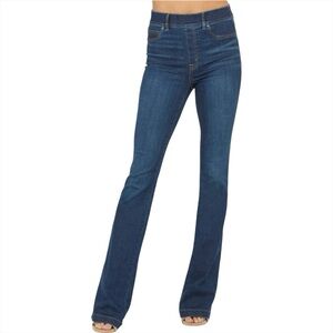 SPANX Flare Pull-On Jeans Midnight XL Petite 34x32.5 Stretch High Rise Slimming